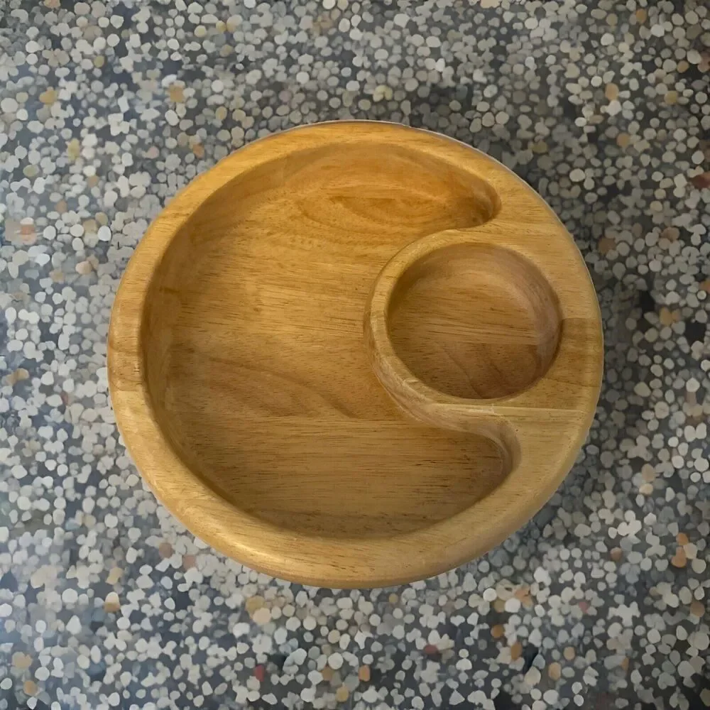 Wooden Chip And Dip Bowl Made In Thailand